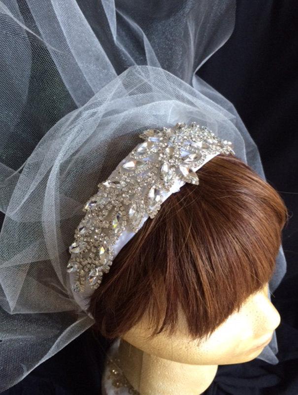 زفاف - Sparkling, Bold, Jeweled Bridal Headband, Bridal Headpiece, Wedding headband, Renaissance Inspired