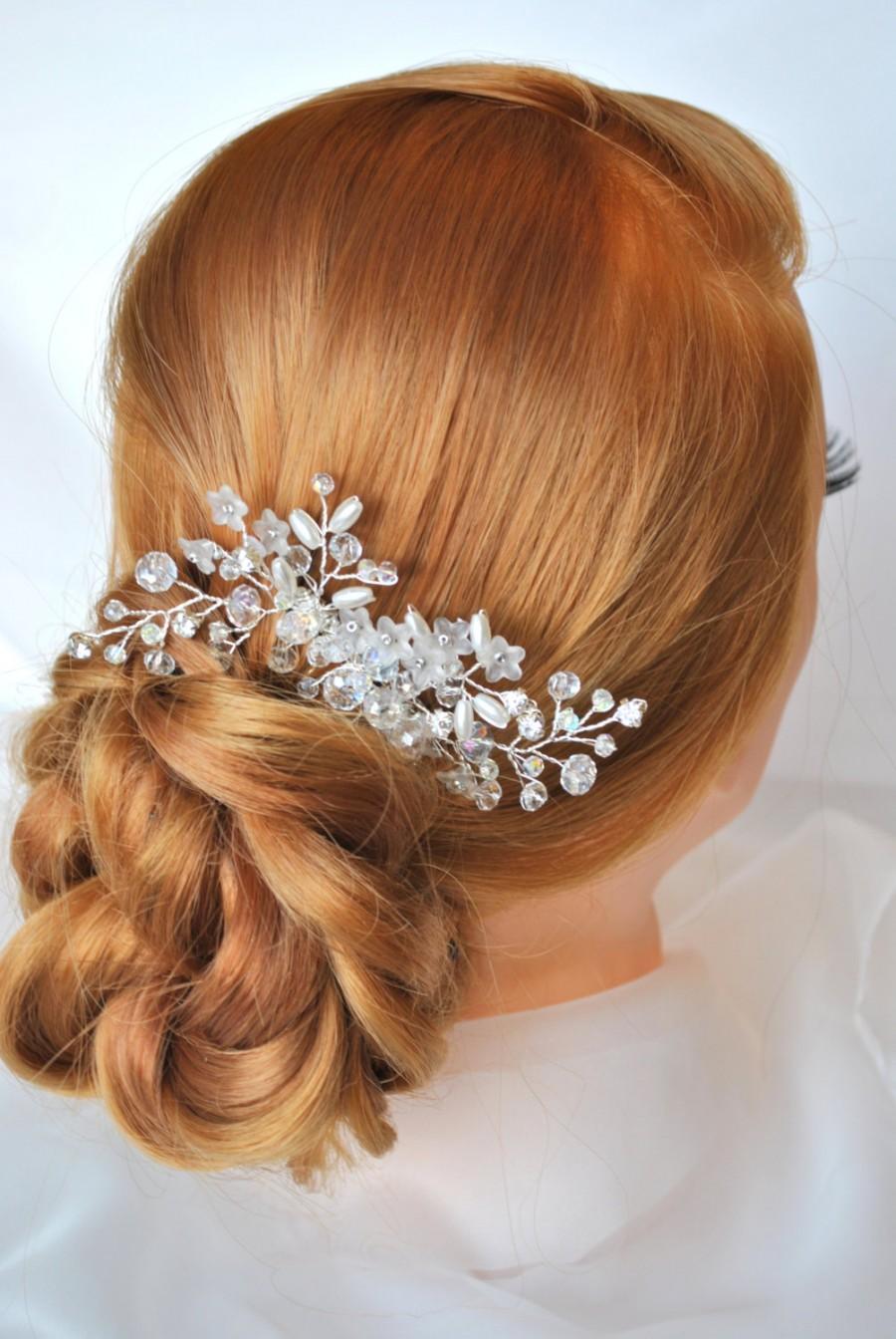 Mariage - Wedding Hair Comb Bridal Hair Comb Bridal Crystal Comb Haircomb Bridal Headpiece Unique Crystal Comb