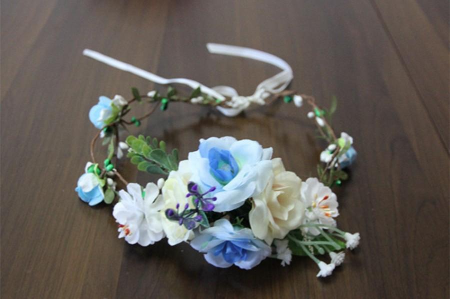 Mariage - women Flower crown, Bridal flower crown, Flower girl crown, Bridal pink halo, Rustic, Spring, Flower head piece, Bridal hair accessories