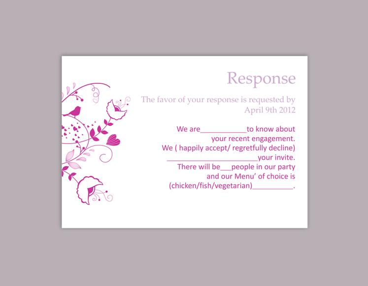 Wedding - DIY Wedding RSVP Template Editable Word File Instant Download Rsvp Template Printable RSVP Cards Purple Rsvp Card Template Elegant Rsvp Card