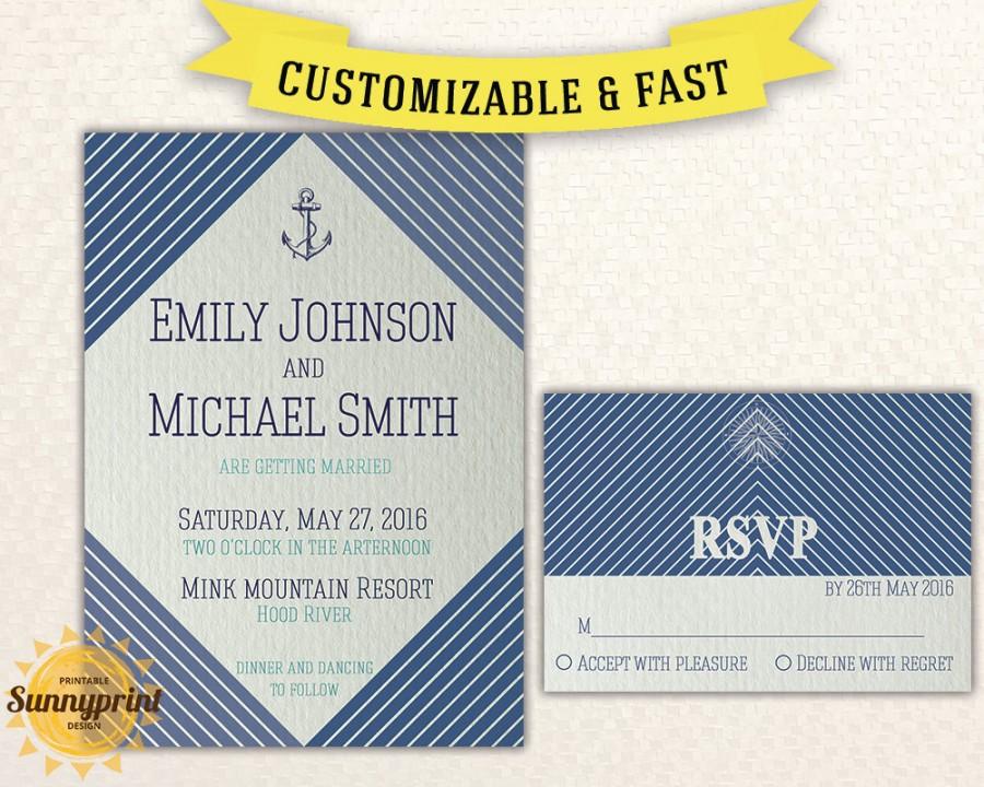 Hochzeit - Wedding invitation template download - Wedding invite template - Printable wedding invitation set - Wedding invitation template rustic - diy