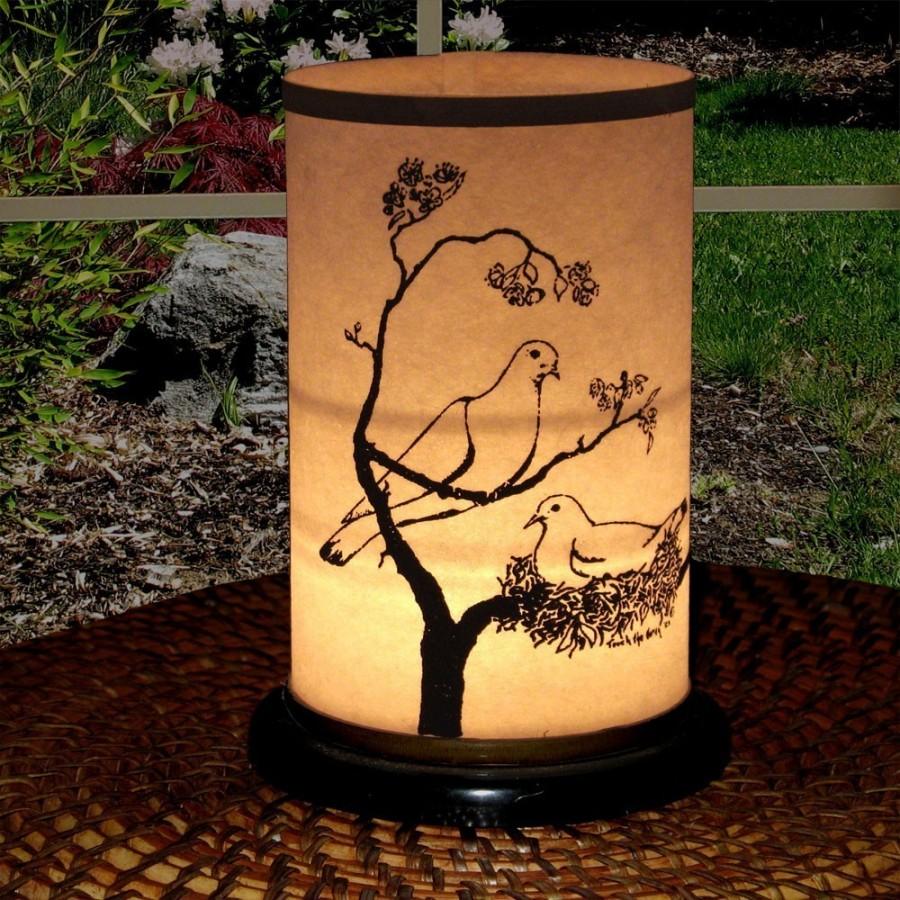 Свадьба - Candle Holder-Wedding-Shoji Candle Lantern Dove design-Peace-Peace on Earth-Be Peace-Gandhi-Love-spring gift-blossoms-doves-Springtime decor