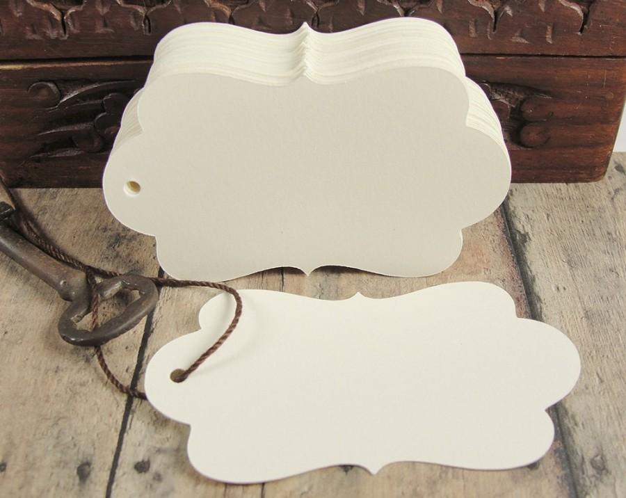 Wedding - Wedding place cards - Escort cards - Wedding favor tags - Wish tags - Light Natural Cream, 3 1/8" x 1.75"