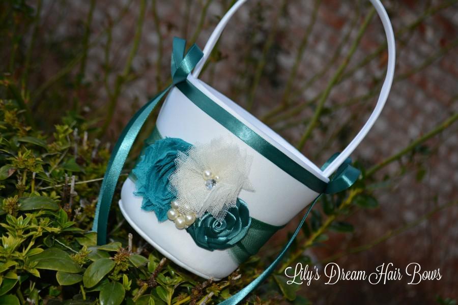 Wedding - Teal Flower girl basket
