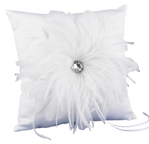 زفاف - Feathered Flair Ring Pillow