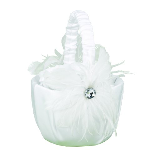 Mariage - Feathered Flair Flower Girl Basket