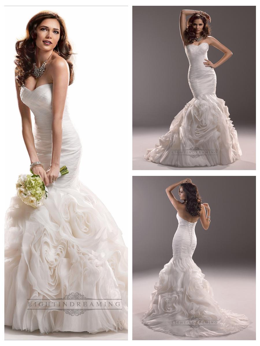 Mariage - Sweetheart Mermaid Lace Wedding Dresses with Corset Back