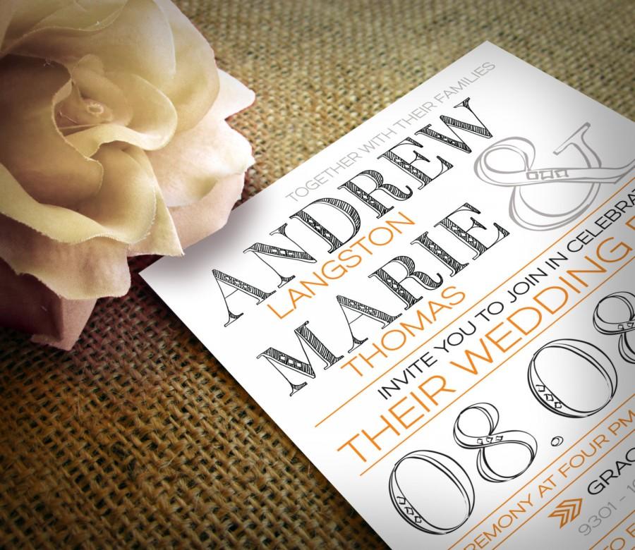 Wedding - DIY Printable Wedding Invitation - MODERN LOVE - Studio Veil
