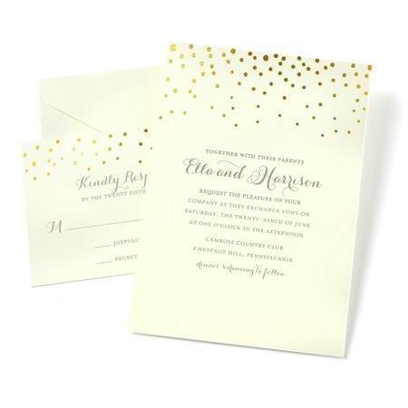 Wedding - 50ct. Gold Dot Border Invitation Kit
