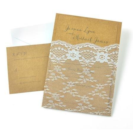 Hochzeit - Lace Invitation Kit, 25pk