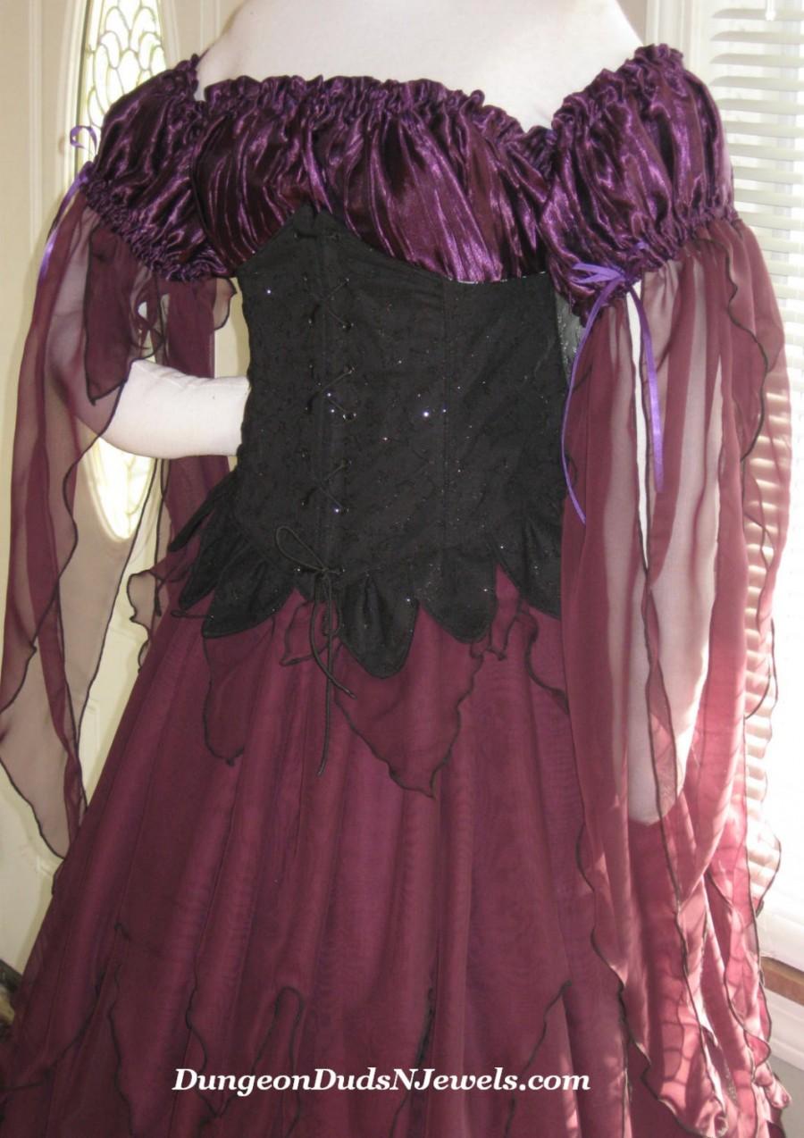 Wedding - DDNJ Choose Color 4pc Fantasy Fairy Corset Gown Princess Queen Renaissance Wedding Plus Custom Made Any Size Anime Costume Vampire Gothic