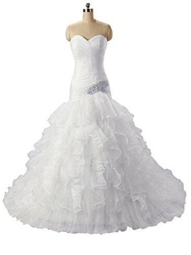 Hochzeit - Sweetheart Ruffle Organza Beading Ball Gown Wedding Dress