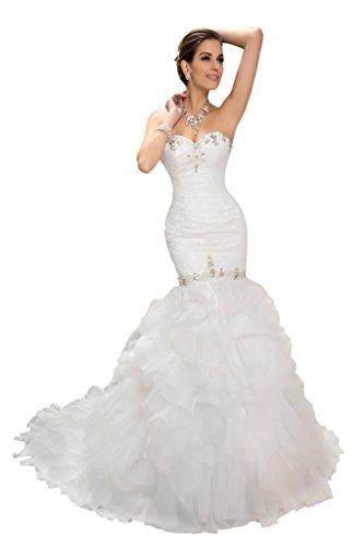 Mariage - Lace Organza Mermaid Wedding Dress