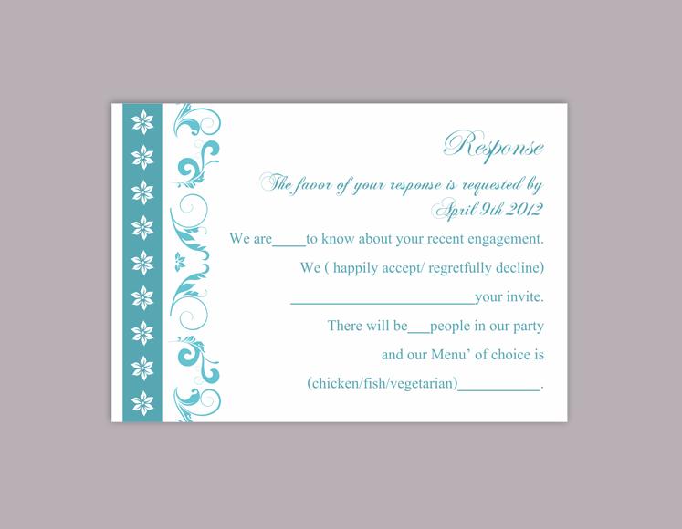 Mariage - DIY Wedding RSVP Template Editable Word File Instant Download Rsvp Template Printable RSVP Cards Aqua Blue Rsvp Card Elegant Rsvp Card