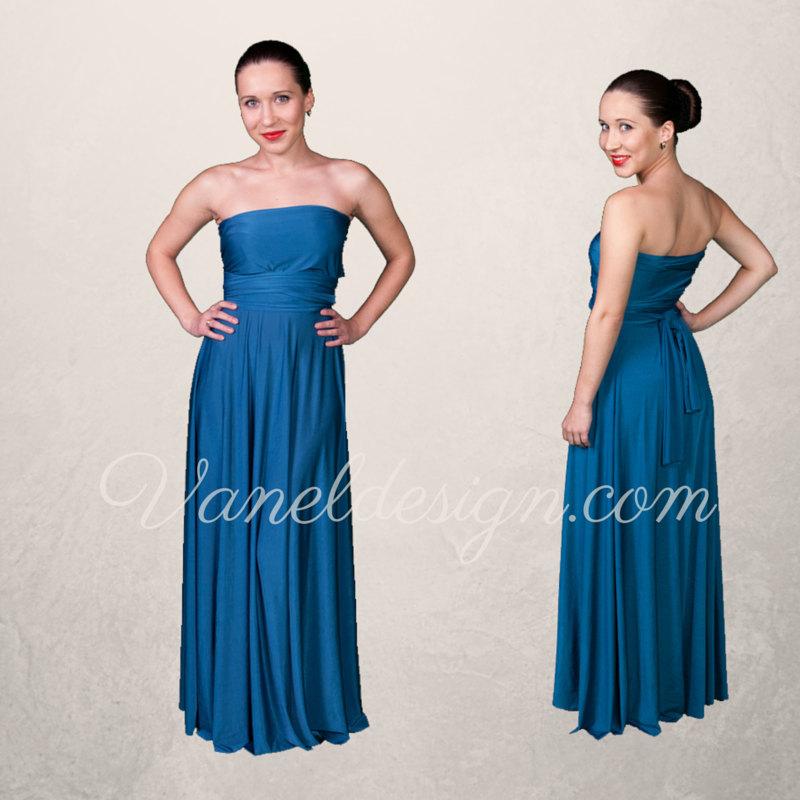 Mariage - Cobalt Blue Bridesmaid Dress, Long Convertible Bridesmaids Dress, Prom Dress, Formal Dress ** Over 50 Colors **