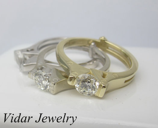 زفاف - Moissanite Engagement Ring,Handcuff Engagement Ring,Unique Engagement Ring,Solitaire Engagement Ring,Diamond Engagement Ring,Custom Ring