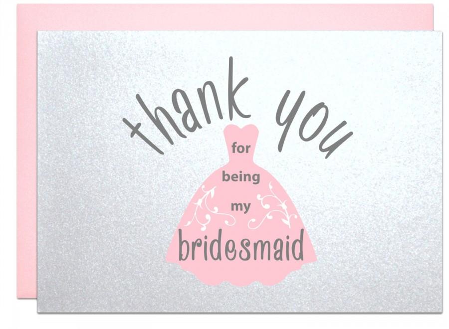 Hochzeit - Thank you for being my bridesmaid thank you card from bride to bridesmaid bridal shower wedding engagement party gift cards for wedding day