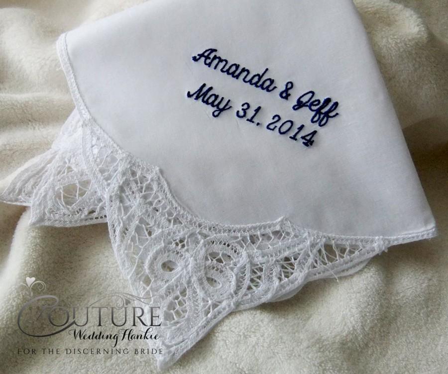زفاف - Monogrammed Wedding Handkerchief Personalized Hankerchief for Mother, Bride, & More Hanky