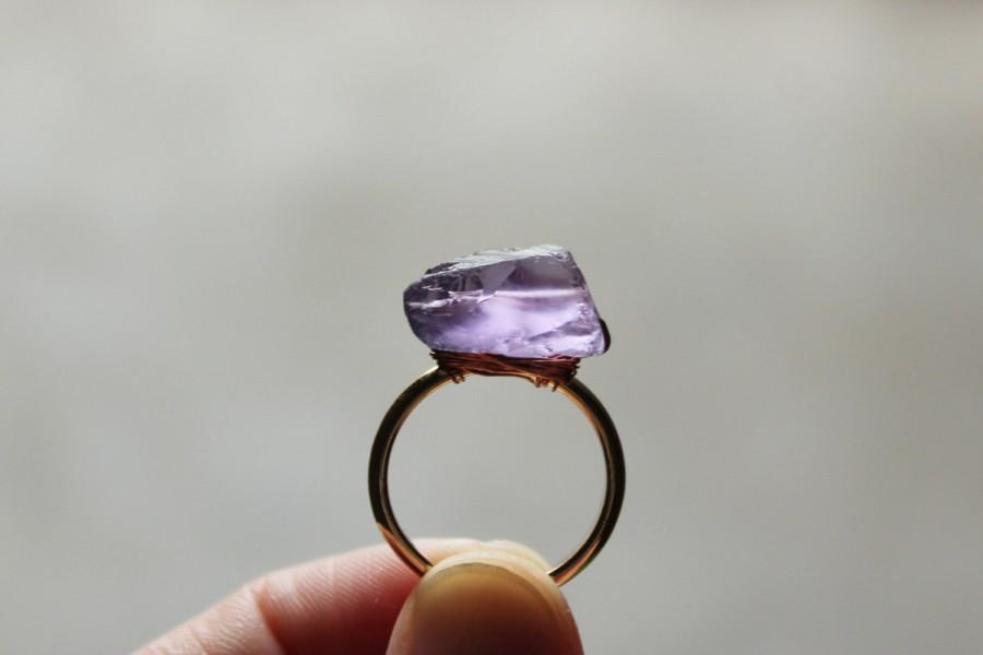 Wedding - Amethyst ring gold,Raw Amethyst ring,raw crystal ring,raw stone ring,raw gemstone ring,healing crystal ring,raw quartz ring,bohemian rings