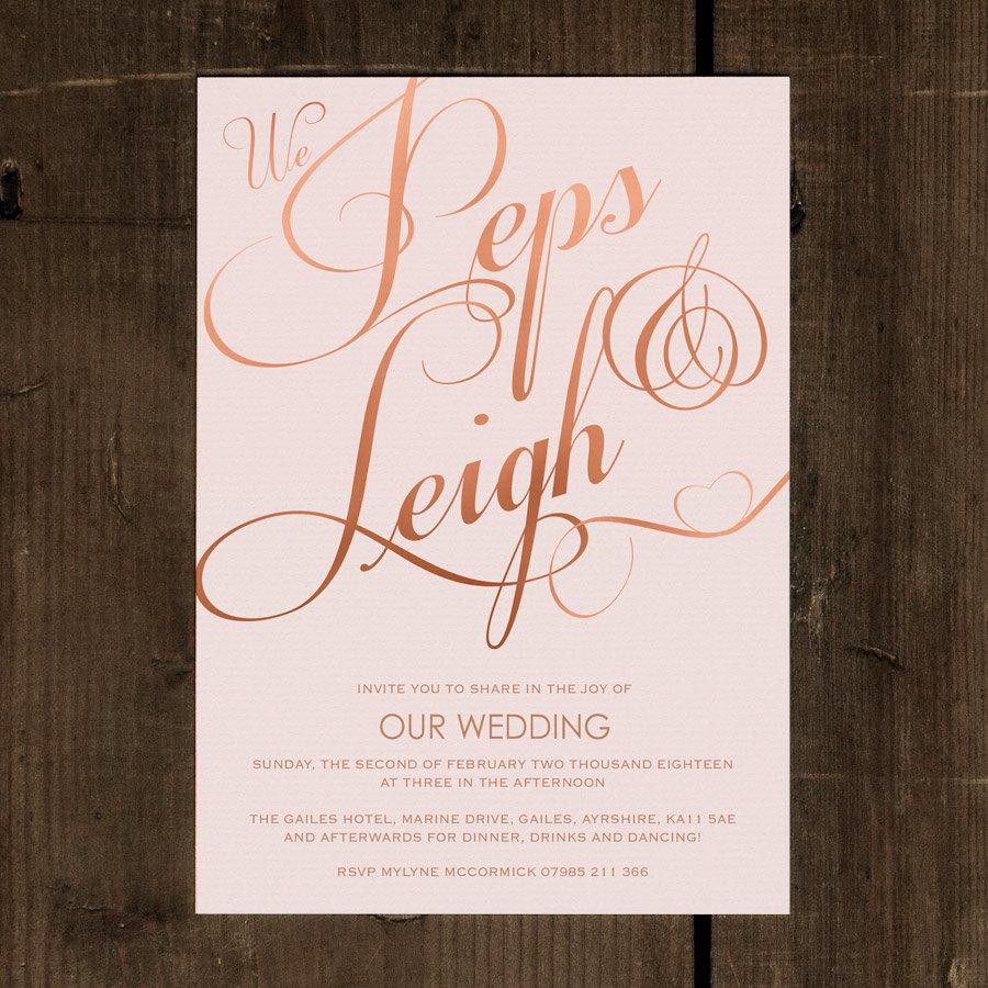 Mariage - Elegant Classic - Wedding Invitation Set on Luxury Card - Modern wedding invites, Wedding invitations UK, Popular in blush pink & rose gold