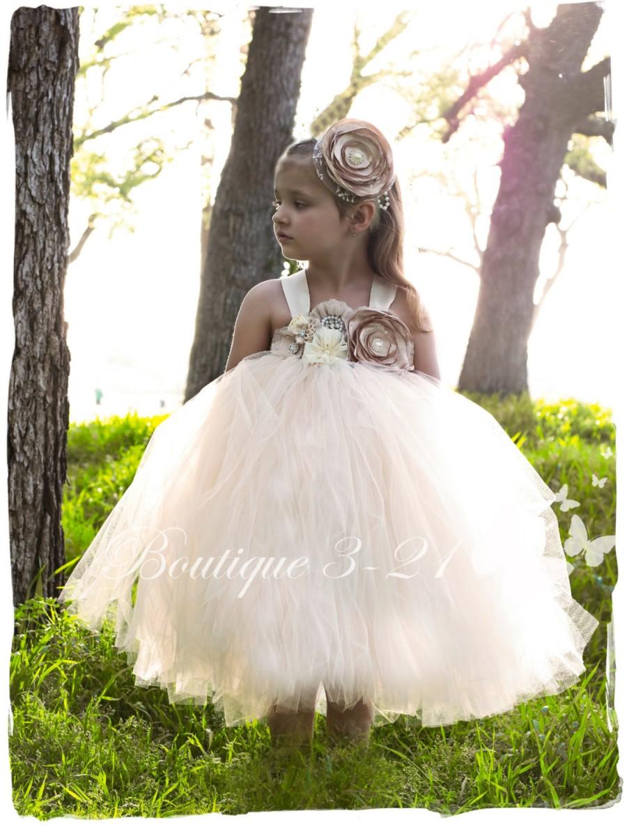 Hochzeit - Champagne tutu dress, Ivory Tutu Dress, White tutu dress, Champagne flower girl dress, Ivory flower girl dress, White flower girl dress,