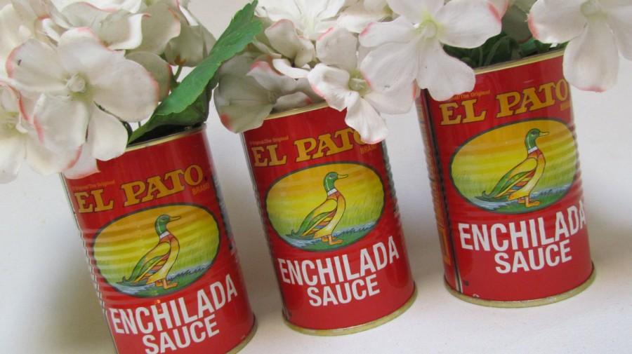 Mariage - Fiesta Decorations El Pato Mexican tin cans Set of 3 MEDIUM  ~ unique idea for Bridal Shower Wedding Engagement Birthday Retirement Baby BBQ