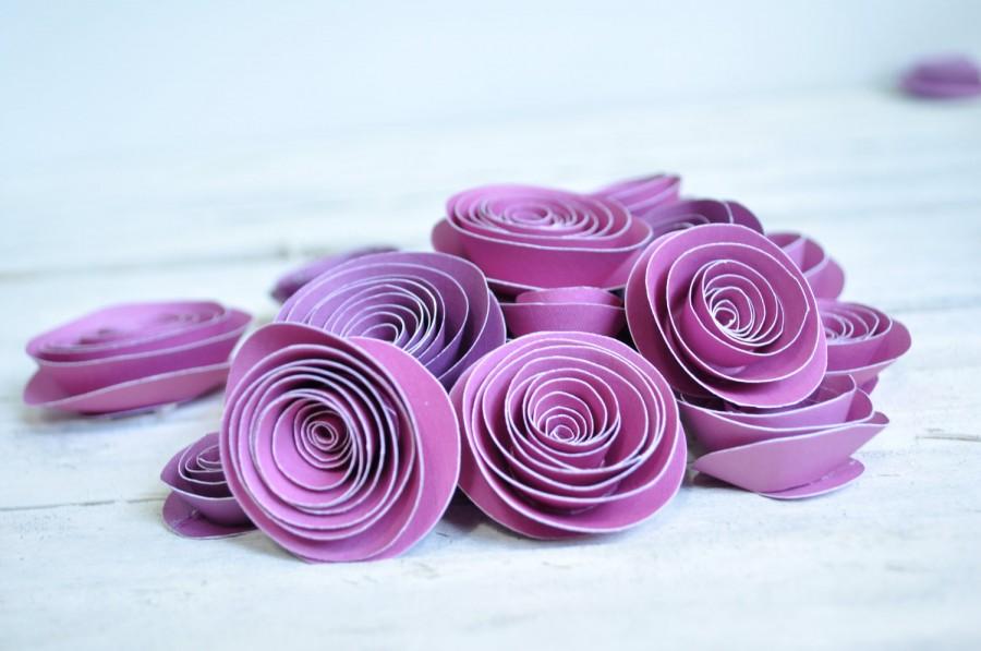Mariage - Purple Paper Flowers Set of 25 Flowers