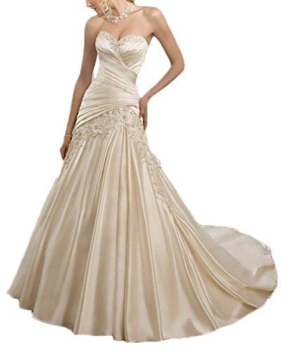 زفاف - Satin Mermaid Lace Up Back Wedding Dress