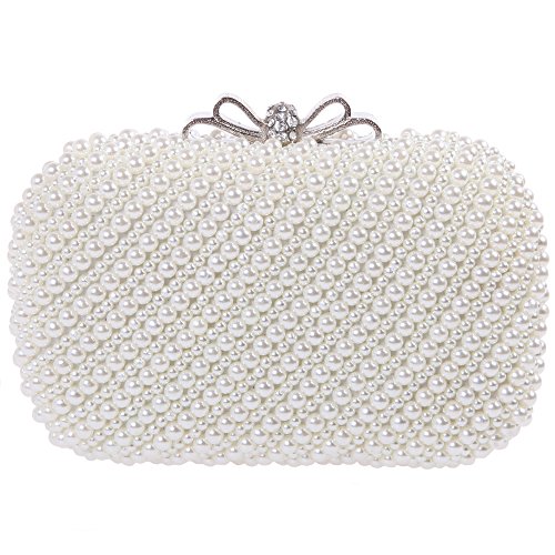 Mariage - Bling Bow Wedding Pearl Clutch Bag