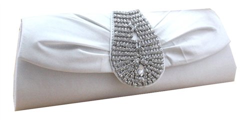 زفاف - Satin Silk Rhinestone Studded Wedding Clutch Purse