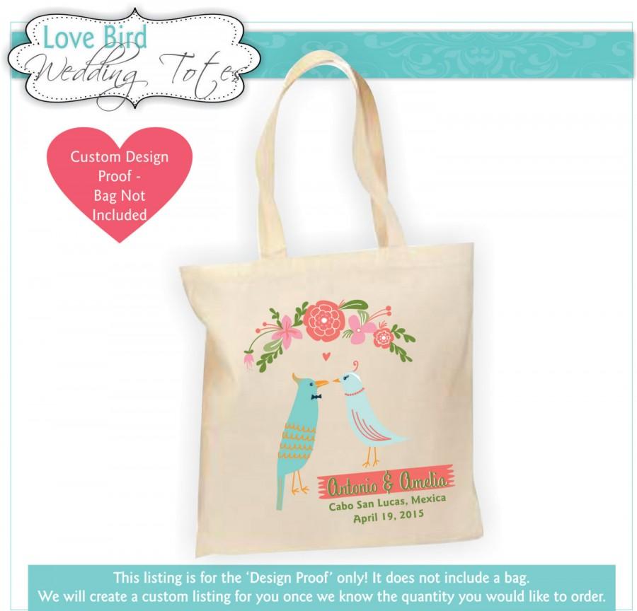 Wedding - Love Birds, Destination Wedding Bag, Wedding Welcome Bag, Wedding Favor, Destination Wedding Gift, Customized Wedding Gift
