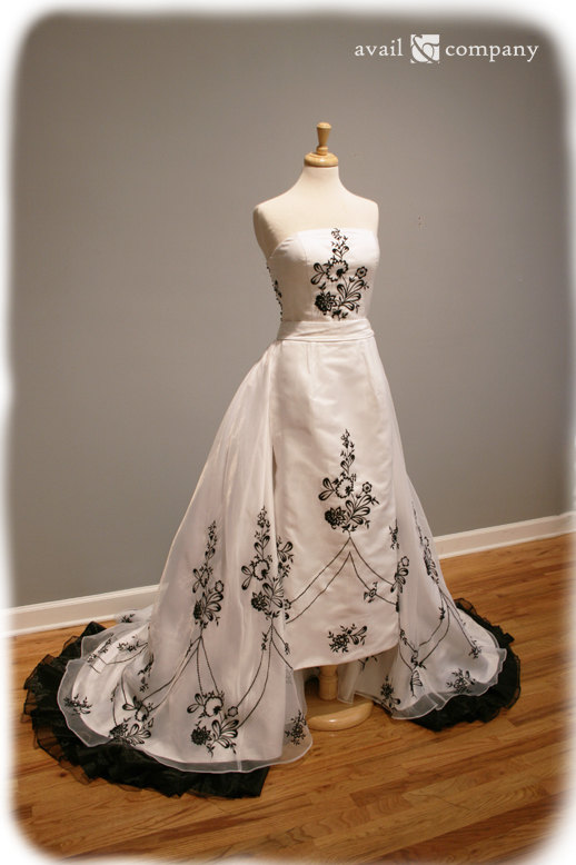 زفاف - Black and White Wedding Dress - Convertible - Custom Made - Giada Gown
