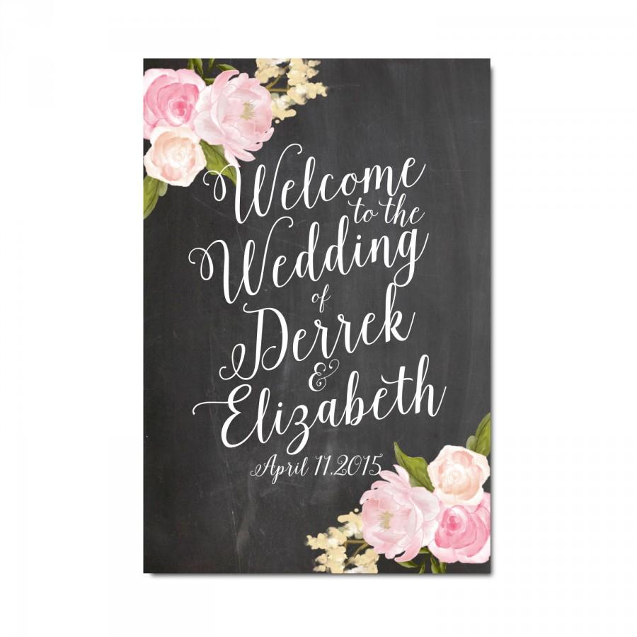 Wedding - Large Wedding Sign Printable - Vintage Wedding - Floral Wedding - Welcome Wedding Sign - Floral Sign - Vintage Wedding Sign - Reception Sign