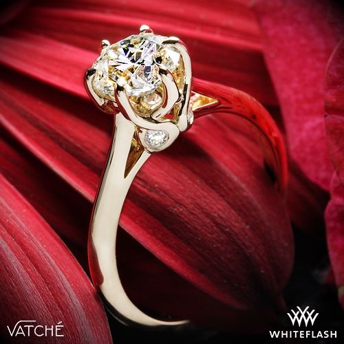 زفاف - 18k Rose Gold Vatche 191 Swan Solitaire Engagement Ring