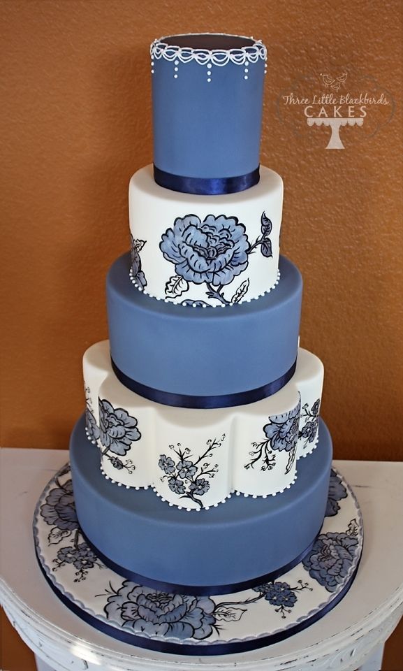 زفاف - Blue Floral — Blue