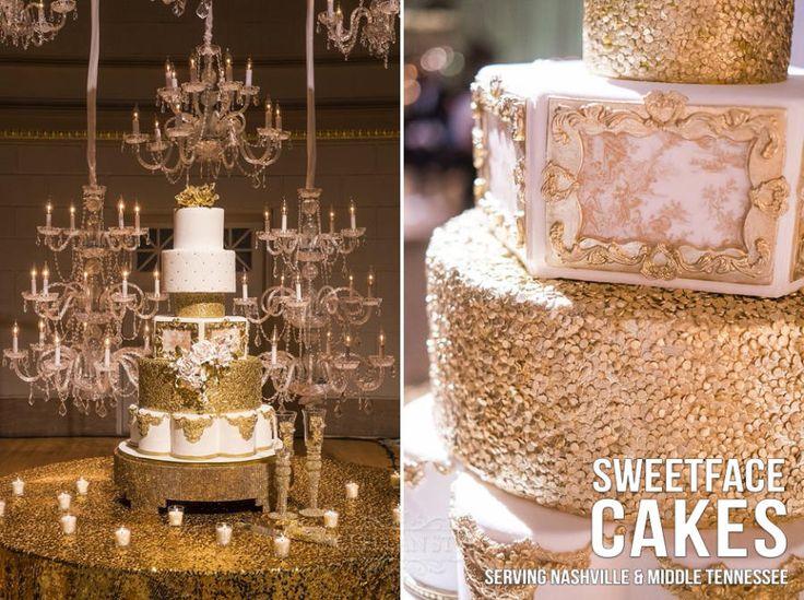 Wedding - Gold & White Wedding Cake
