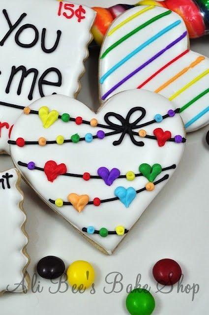 Свадьба - Rainbow Valentine's Cookies