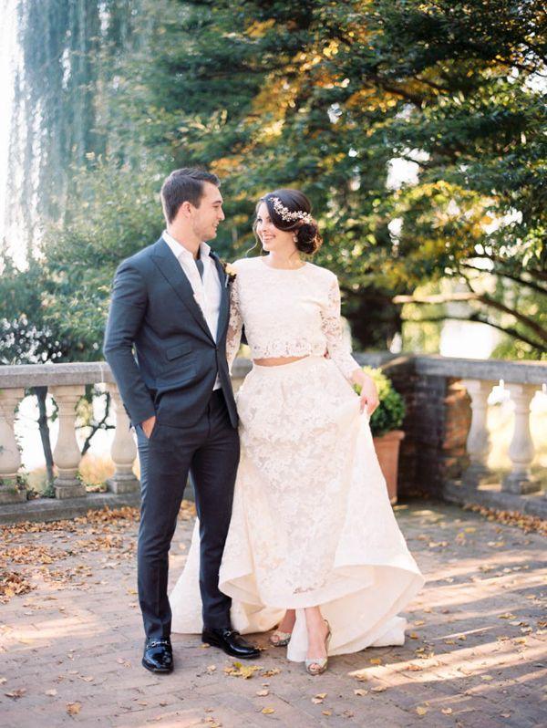 Mariage - Bridal Separates? 22 Brides Who Look Gorgeous In Their Two-Piece Wedding Dresses