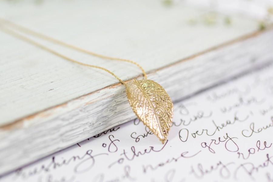 Свадьба - Gold Leaf Necklace
