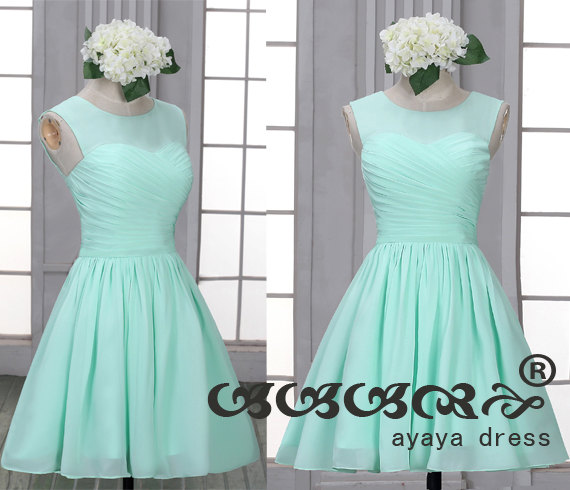 Mariage - Short Bridesmaid Dress , mint green bridesmaid dresses, Bridesmaid dresses with Sweetheart Neckline,prom dress,evening dress 2016