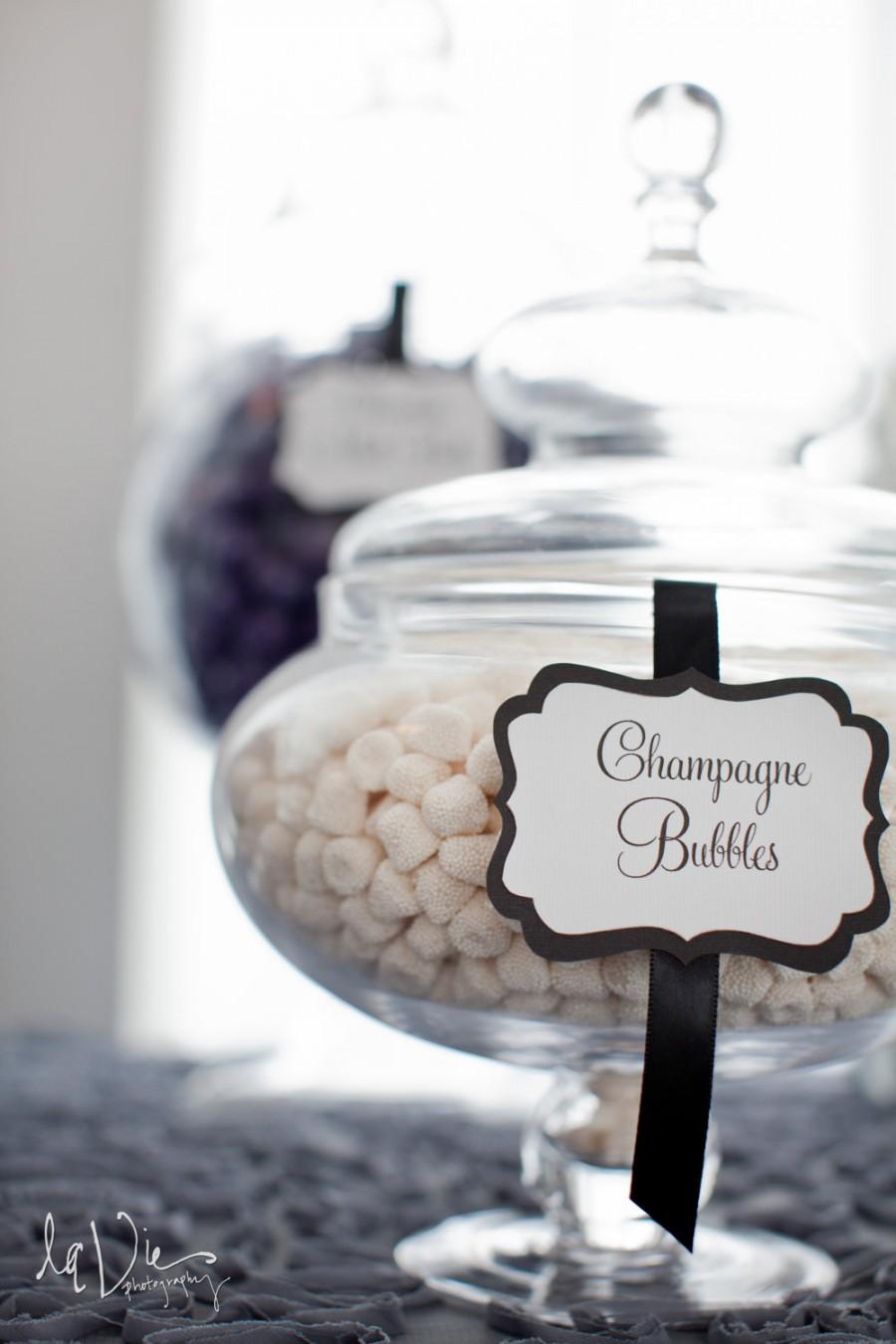 Hochzeit - Elegant Custom Candy / Dessert Buffet Jar Sign in your Custom Colors