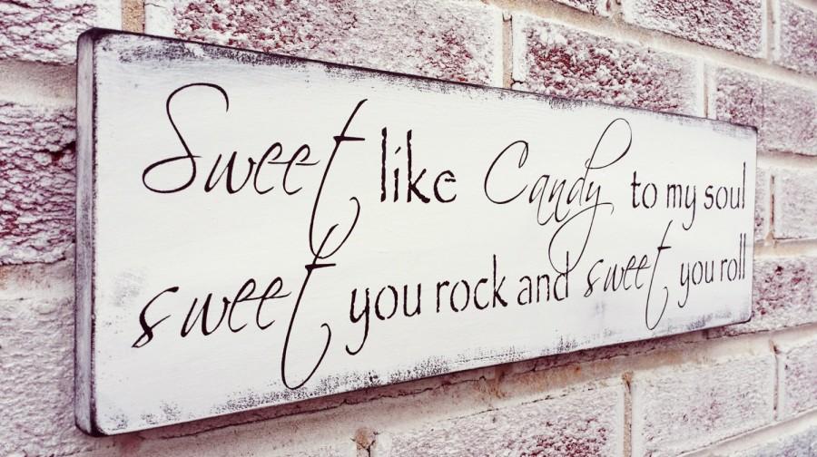 Свадьба - Country Wedding Candy Bar sign, Rustic "Sweet like candy to my soul..." romantic gift, candy buffet cookies cake favors smores