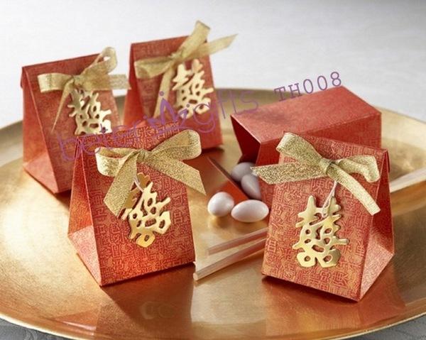 Wedding - PCS Red Double Happiness candy Box th008 European wedding supplies Shanghai wedding supplies Wholesale