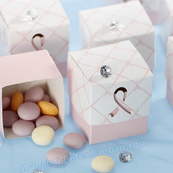 زفاف - PCS small fresh pink Bow candy Box Bride thank Moon wine birthday party gift th007