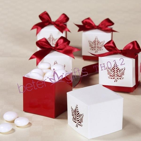 زفاف - PCS children's party gifts th012 maple leaf candy box, candy, wedding supplies birthday wedding gifts