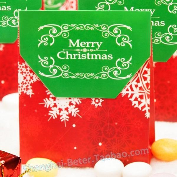 Wedding - PCS snowflake sugar fruit bag Christmas theme th033 Red candy Box Yeah Christmas party on Christmas Eve theme