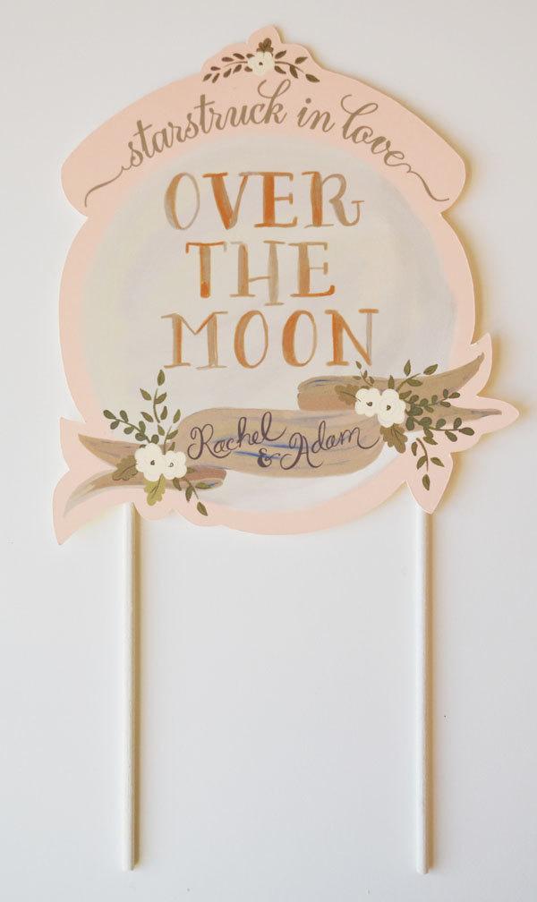 Mariage - Wedding Cake Topper Over The Moon