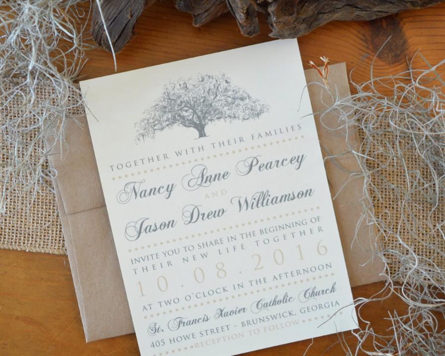 Свадьба - Savannah Live Oak Tree Wedding Invitations