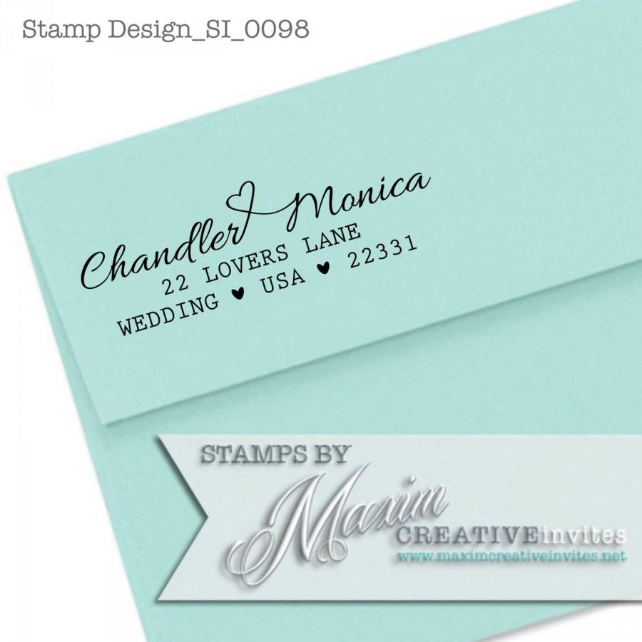 زفاف - Personalized Self Inking Heart Rubber Stamp Wedding Gift, Return Address, Etsy Shop Labels DESIGN SI0098...by Maxim Creative Invites