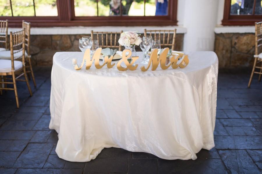 Wedding - Mr and Mrs Wedding Sign Table Signs for Sweetheart Table Reception Decor, Mr and Mrs Letters, Large Thick Wooden (Item - MTS100)